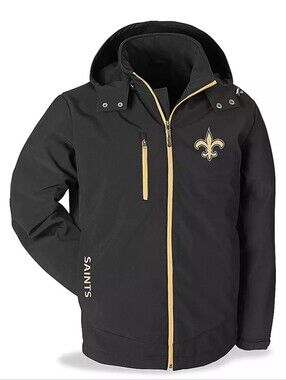 New Orleans Saints Black & Gold Hooded Jacket Nfl